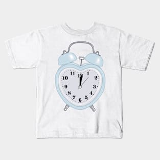 sky blue heart shaped alarm clock aesthetic dollette coquette Kids T-Shirt